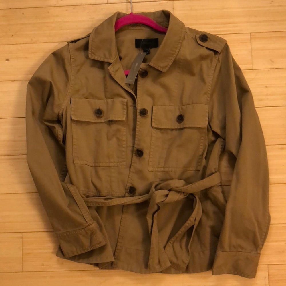 JCrew brown Safari Jacket with Belt and Collar